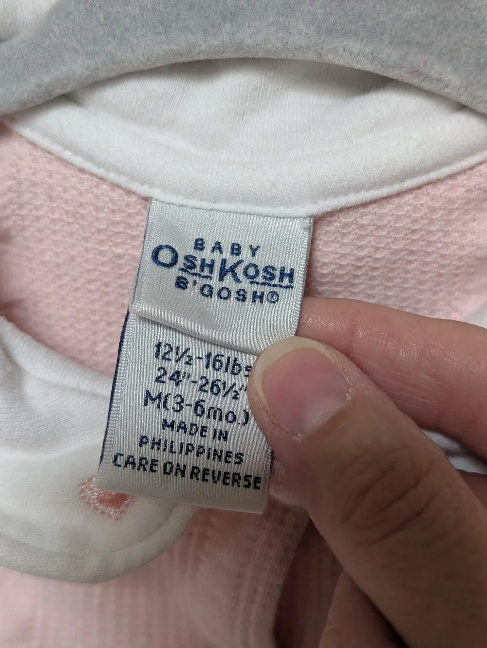 Vintage OshKosh B'Gosh baby girl 3-6 mos pink bubble romper peter pan collar